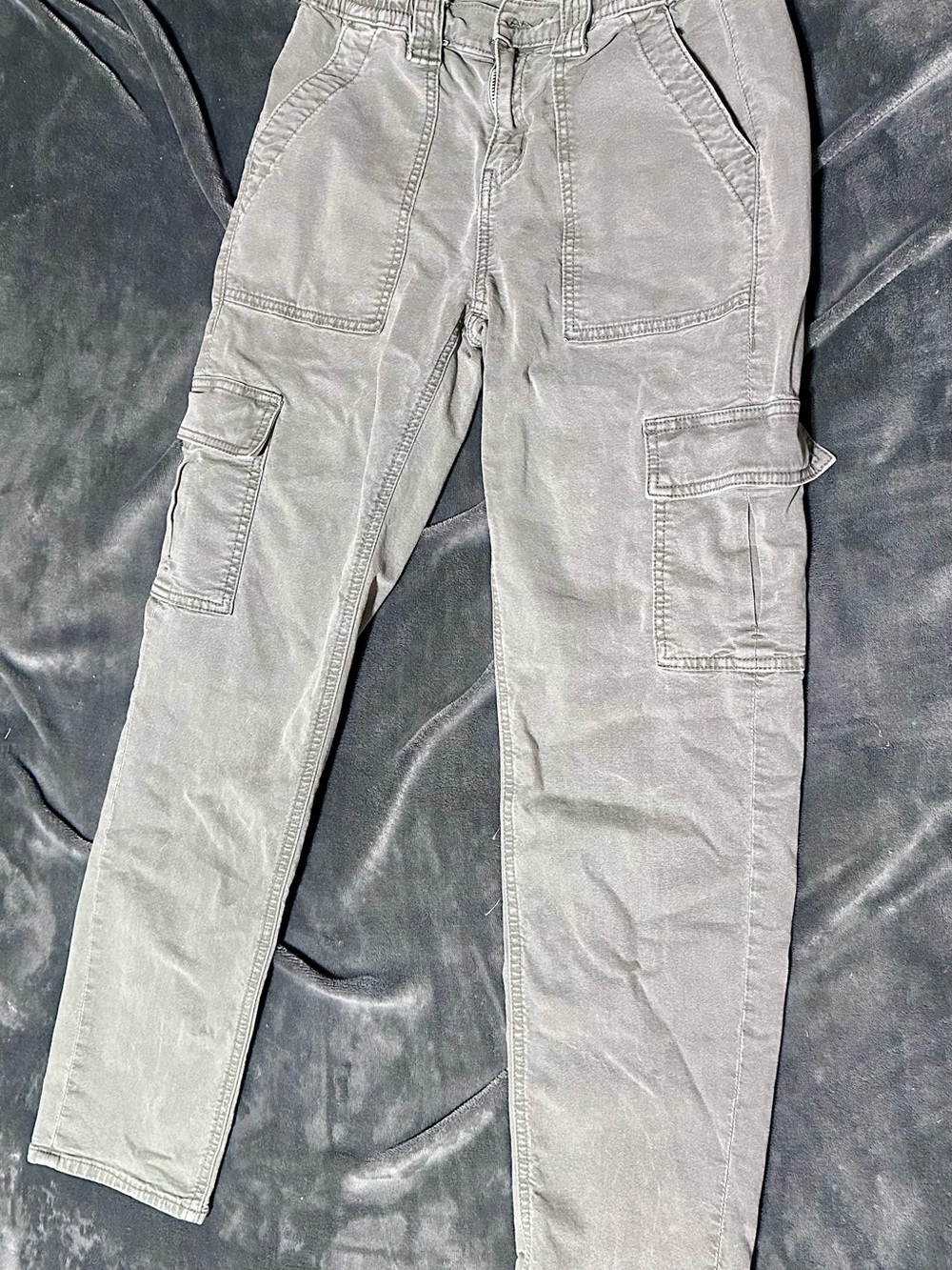 American Eagle Stretch Cargo Straight Pants size 0 Faded Olive Green